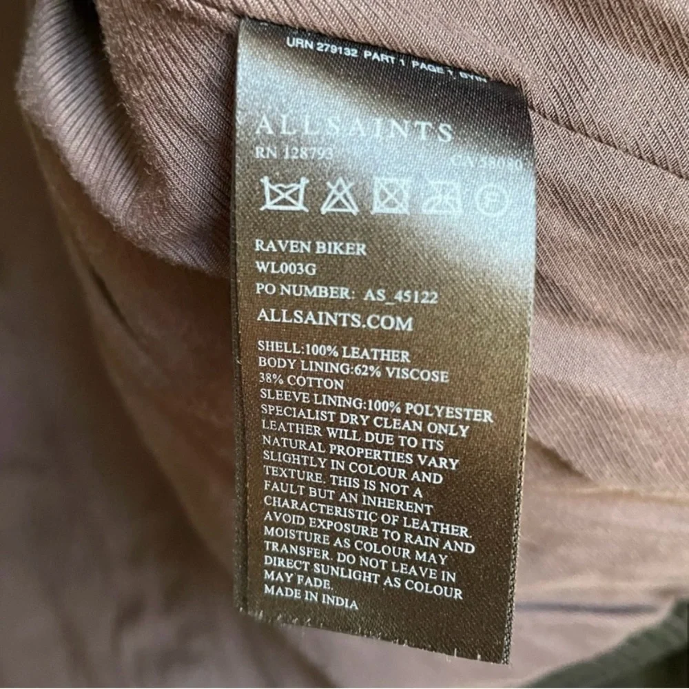 AllSaints Star Studded Raven Leather Biker Jacket Black US 6 Limited Edition - Picture 14 of 15